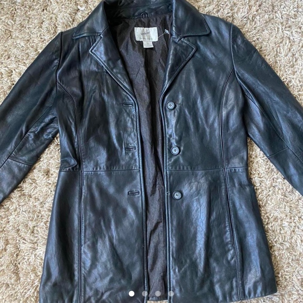 Jacqueline Ferrer vintage lamb skin leather coat